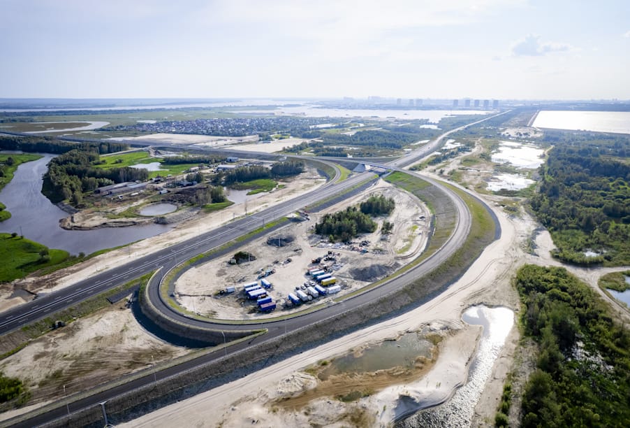 Ханты-Мансийский автономномный округ – Югра, мостовой переход через реку Обь в районе Сургута (7)